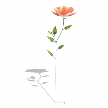 Tuteur Fleur Fer Orange 27x22x102cm