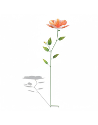 Tuteur Fleur Fer Orange 27x22x102cm