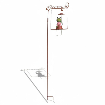 Tuteur grenouille Bienvenue 29x14x146cm
