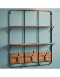 Étagère murale 3 patères 60x13x84cm