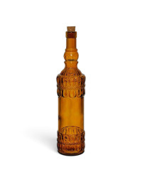 Bouteille carafe verre recyclé Ourea ambré 34x8x8cm