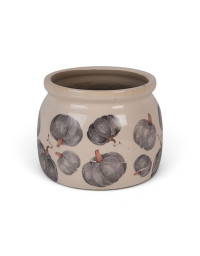 Pot de Fleurs céramique Citrouille gris 12x10cm
