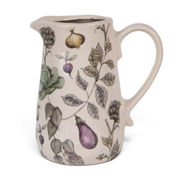 Pichet décoration Légumes en Céramique Beige 16x12x18cm