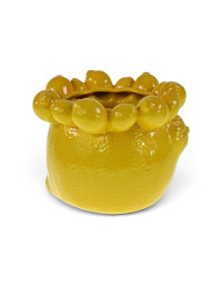 Cache-pot citron céramique jaune 24x24x19cm