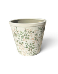 Pot de fleurs céramique vert beige 22x20cm