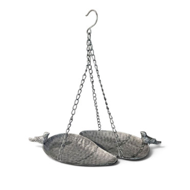 mangeoire oiseaux à suspendre métal 37x15x38cm