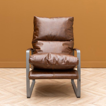 Fauteuil Homy cuir 64x106x76cm