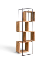 Etagère Rubik Bois Manguier clair Fer 68x40x180cm