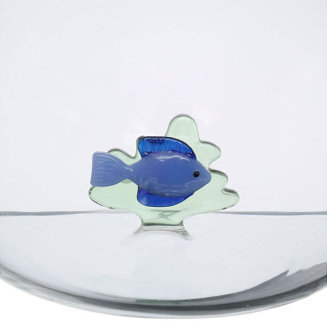 Pichet Poisson Ocean Bleu Verre 17x16x16cm