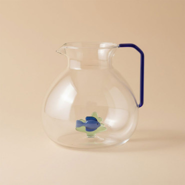 Pichet Poisson Ocean Bleu Verre borosilicate 17x16x16cm