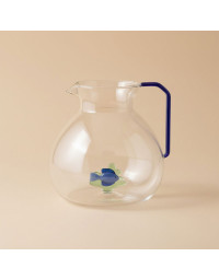 Pichet Poisson Ocean Bleu Verre borosilicate 17x16x16cm