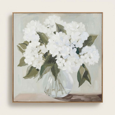 Tableau Peinture Bouquet de Fleurs Toile 80x80cm