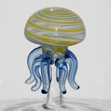 Pichet Poulpe Ocean Jaune Bleu Verre borosilicate 11x9x22cm