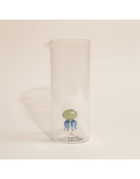 Pichet Poulpe Ocean Jaune Bleu Verre borosilicate 11x9x22cm