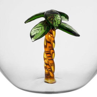 Verre Palmier Colorea Vert Brun 12x9cm