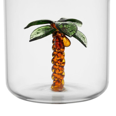 Pichet Palmier Colorea Verre 24x9x15cm