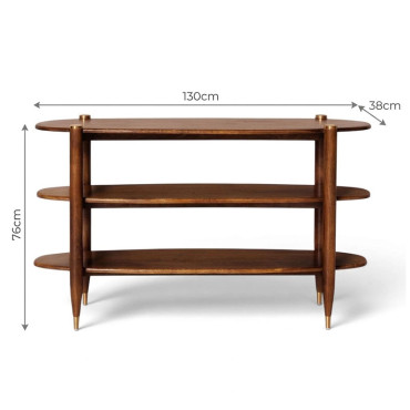 Console Details Elanza Bois de Manguier Laiton 76x130x38cm