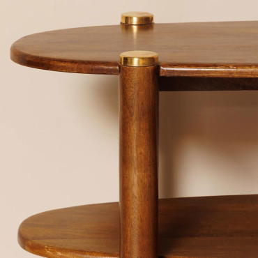 Console Details Elanza Bois de Manguier Laiton 76x130x38cm