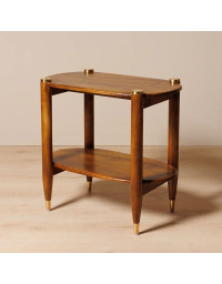 Table d'Appoint Elanza Bois de Manguier Laiton 61x66x38cm