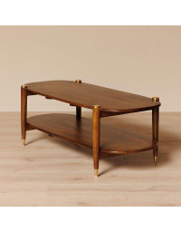 Table Basse Détails Elanza Bois de Manguier Laiton 45x130x56cm