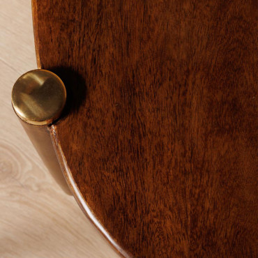 Table Basse Détails Elanza Bois de Manguier Laiton 45x130x56cm