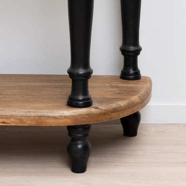 Console deux étages patine noire Nevermore 121x35x91cm