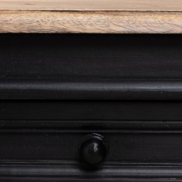 Console deux étages patine noire Nevermore 121x35x91cm