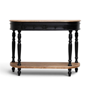 Console deux étages patine noire Nevermore 121x35x91cm