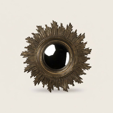 Miroir Convexe Soleil antique Résine 18cm