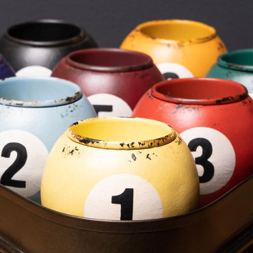 Set 10 Lumignons Snooker base triangle Métal 8x31x29cm