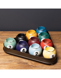 Ensemble 10 Lumignons Snooker base triangle Métal 8x31x29cm