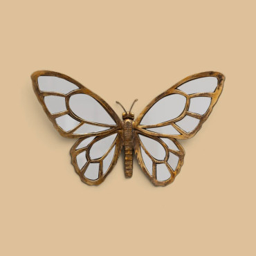 Miroir Papillon doré résine 34x21cm