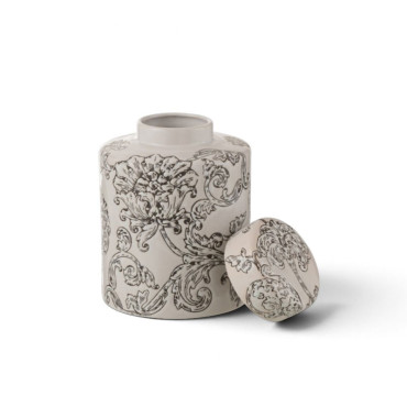 Urne Décorative Porcelaine Blanche 14x14x19cm