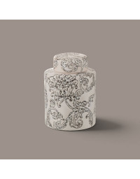 Urne Décorative Porcelaine Blanche 14x14x19cm