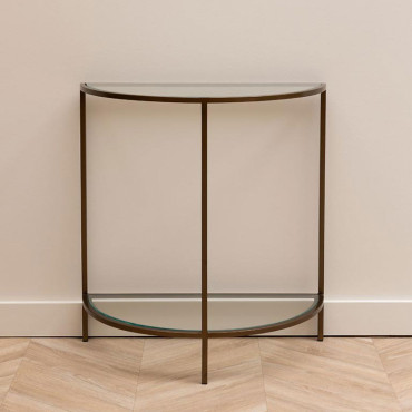 Console Demi Lune Astria Verre 76x70x35cm