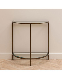 Console Demi Lune Astria Verre 76x70x35cm