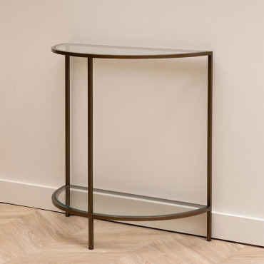 Console Demi Lune Astria Verre 76x70x35cm