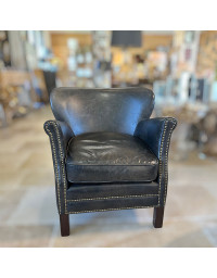 Fauteuil Club Vintage en Cuir Vieilli Turner Camden 67x75cm