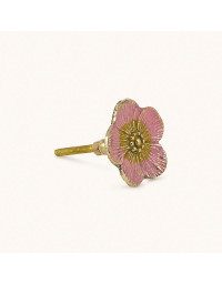 Bouton de tiroir Fleur Rose Laiton Recyclé 5x5x7cm