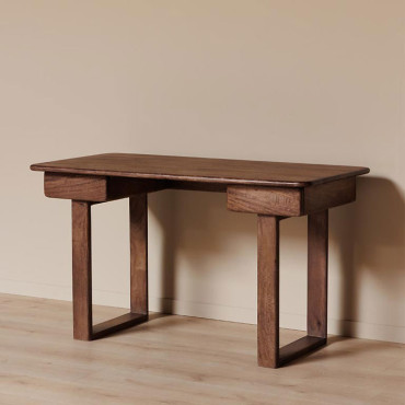 Bureau 2 Tiroirs Saori Bois de Manguier 76x135x65cm