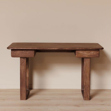 Bureau 2 Tiroirs Saori Bois de Manguier 76x135x65cm