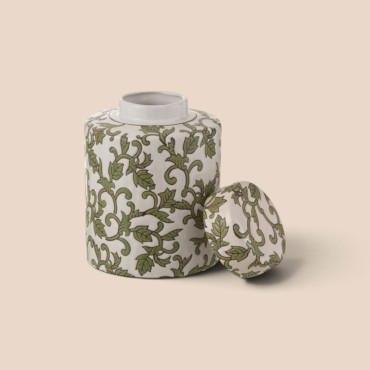 Urne Décorative Yezi Porcelaine Blanche 14x14x19cm