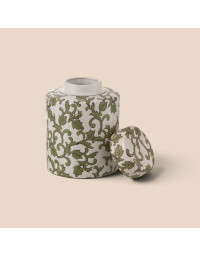 Urne Décorative Yezi Porcelaine Blanche 14x14x19cm
