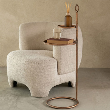 Table d'Appoint Fer Bronze 53x32x95cm