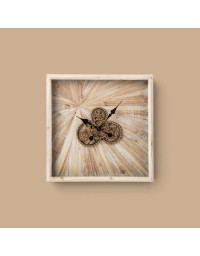 Horloge à Engrenage Bois Beige Clair 60x9cm