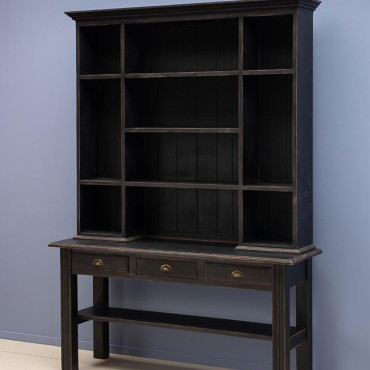 Vaisselier 3 tiroirs Botti Bois de Manguier Noir 221x158x47cm