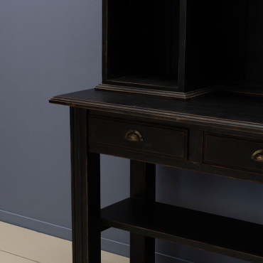 Vaisselier 3 tiroirs Botti Bois de Manguier Noir 221x158x47cm