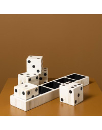 Ensemble de 5 Dés Décoratifs Résine Blanc Noir 46x10x8cm