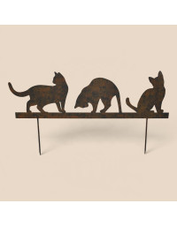 Silhouette déco jardin Chats 60x19cm