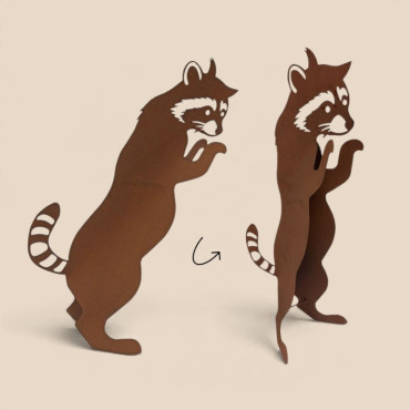 Silhouette 3D raton laveur 41x11x19cm